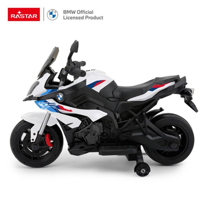 Side BMW Kids Motorcycle Training Wheels (12V-White)